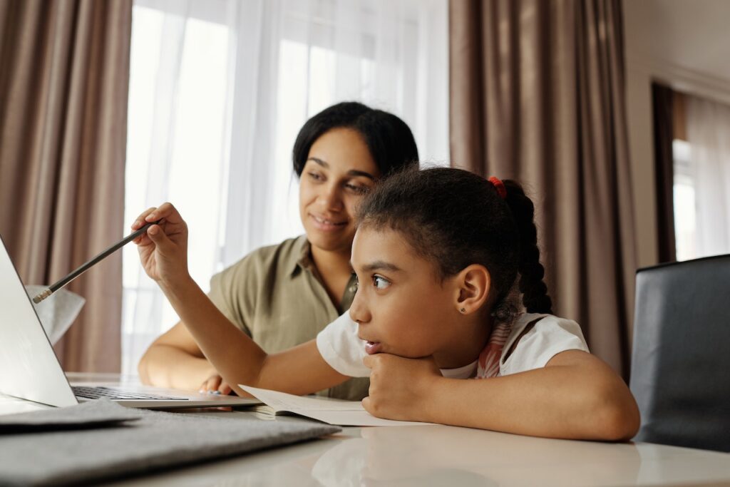 Photo by August de Richelieu: https://www.pexels.com/photo/mother-helping-her-daughter-with-homework-4260315/
